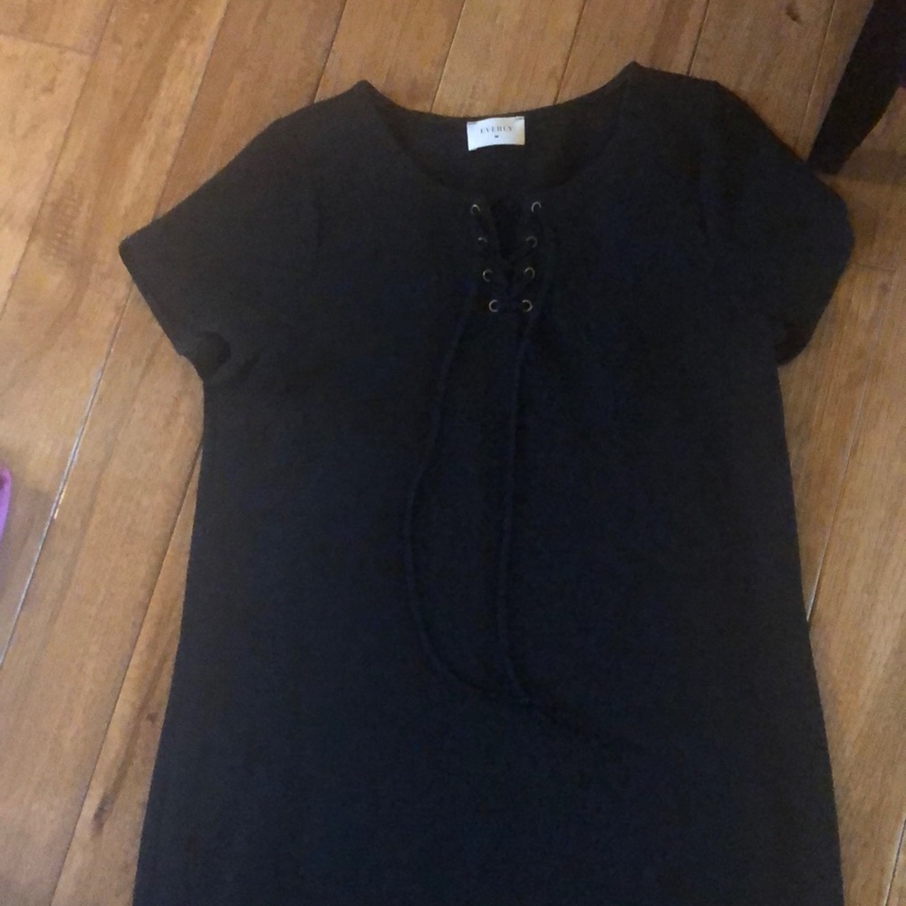 Evereve boutique black lace up dress! Size M
